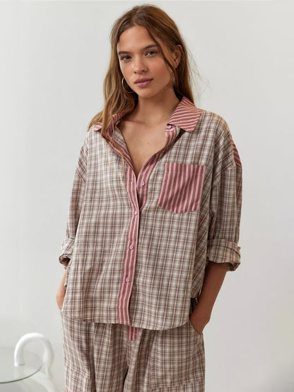 Camilla | Losvallende geruite pyjamaset in casual-chique stijl