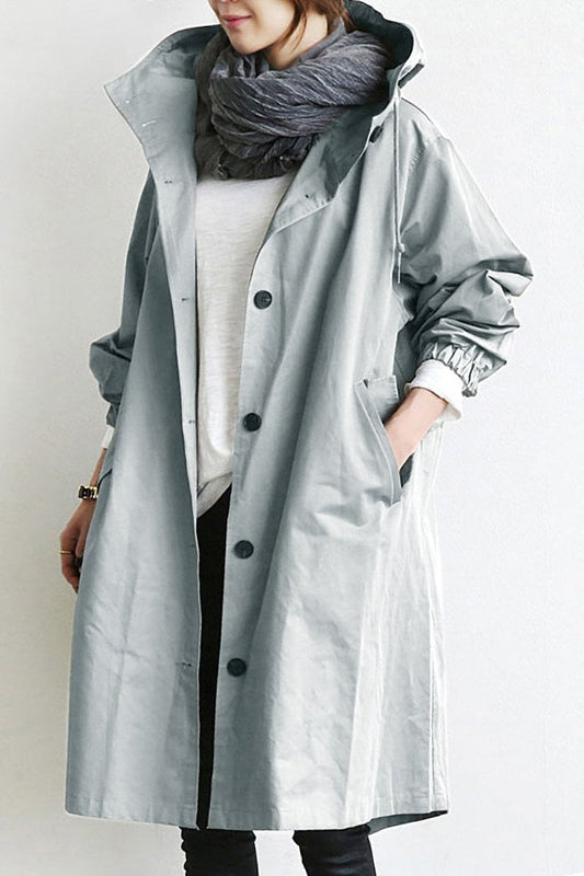 Waterdichte dames trenchcoat met capuchon | Stijlvolle tussenjas voor lente en herfst