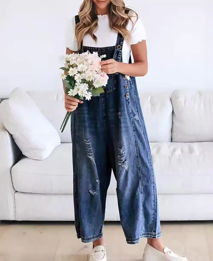 LIVIA | Losse Denim Tuinbroek voor Dames