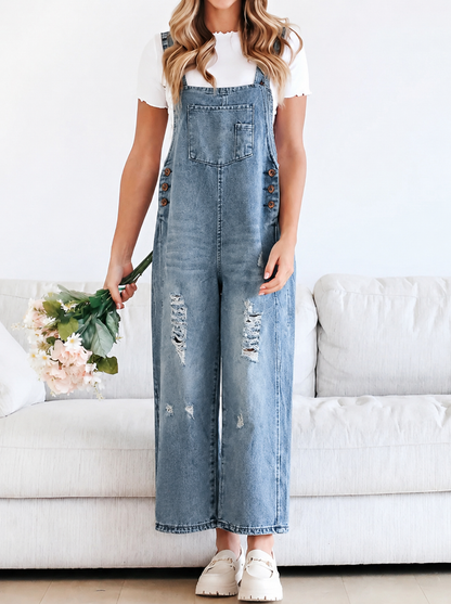LIVIA | Losse Denim Tuinbroek voor Dames