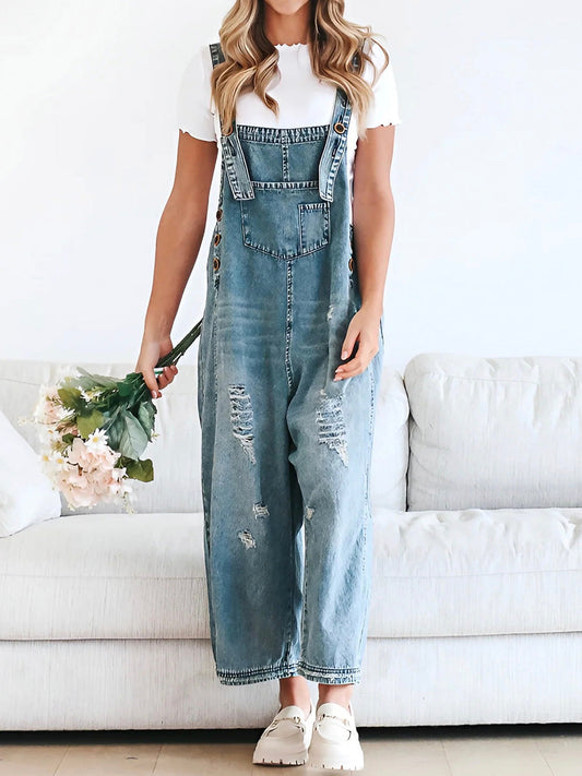LIVIA | Losse Denim Tuinbroek voor Dames
