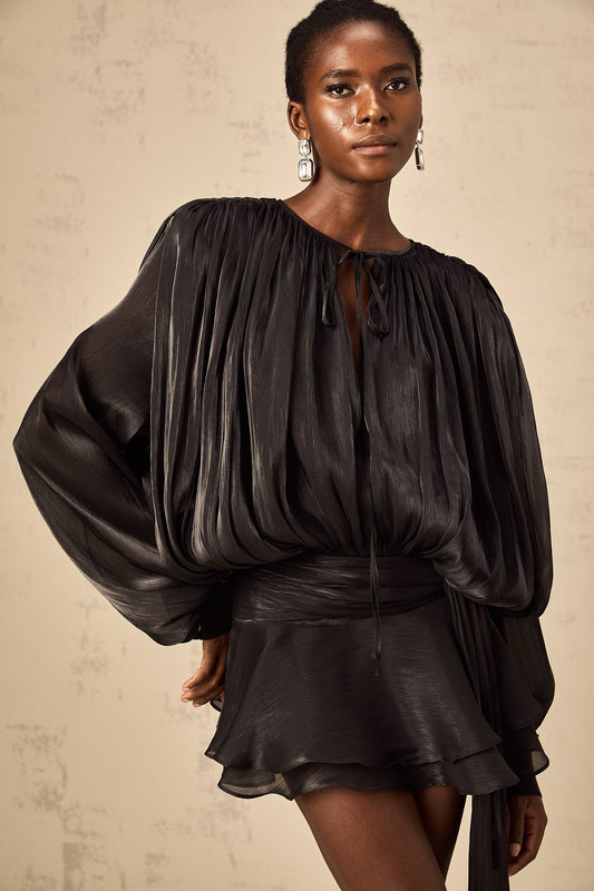 ISMARA | Jurk met Ballonmouwen en Flatterende Taille