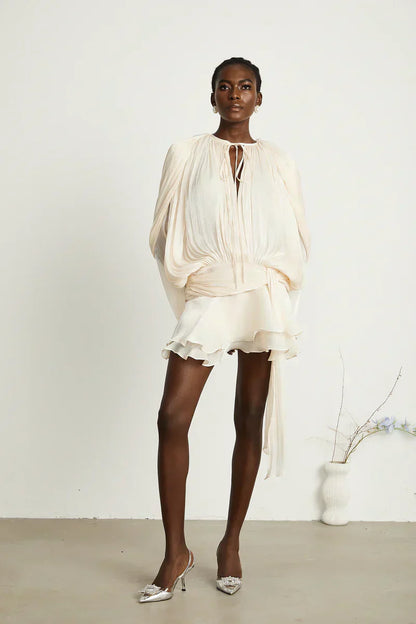 ISMARA | Jurk met Ballonmouwen en Flatterende Taille