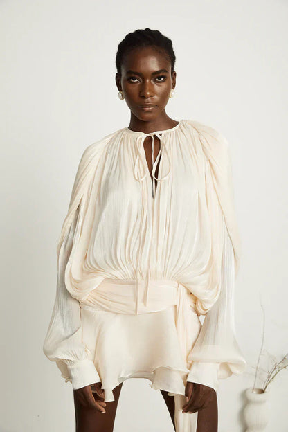 ISMARA | Jurk met Ballonmouwen en Flatterende Taille
