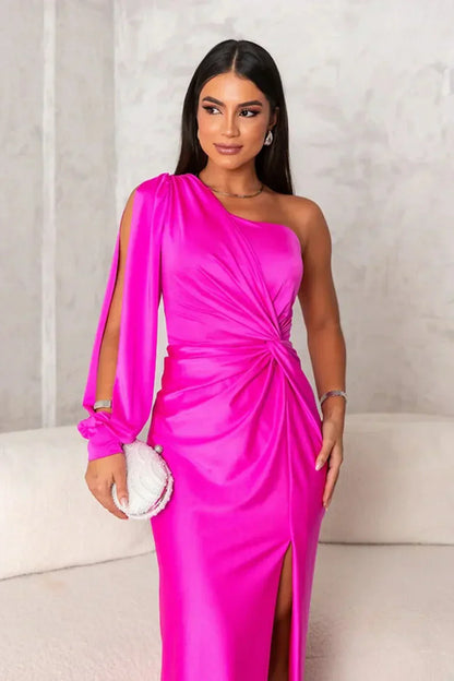 DALINA | One-Shoulder Bruiloftsgast Maxi Jurk met Split