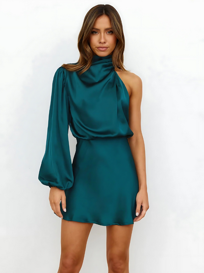 Elia | Satin One-Shoulder Jurk – Luxe, Elegant & Onvergetelijk
