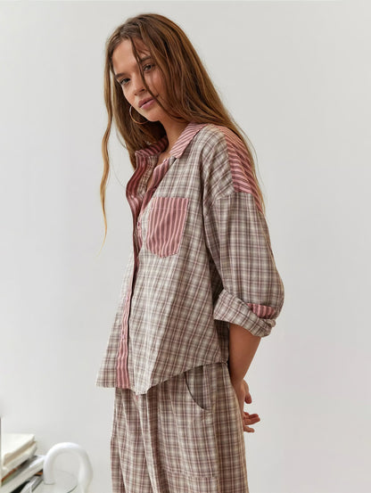 Camilla | Losvallende geruite pyjamaset in casual-chique stijl
