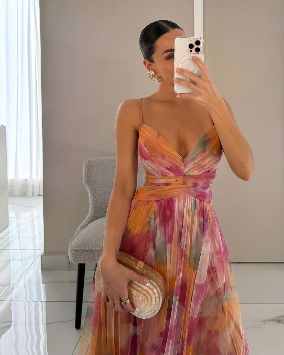 Rosalyn | Maxi Zomerjurk met Bloemenprint en Diepe Halslijn