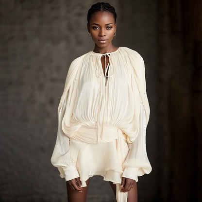 ISMARA | Jurk met Ballonmouwen en Flatterende Taille