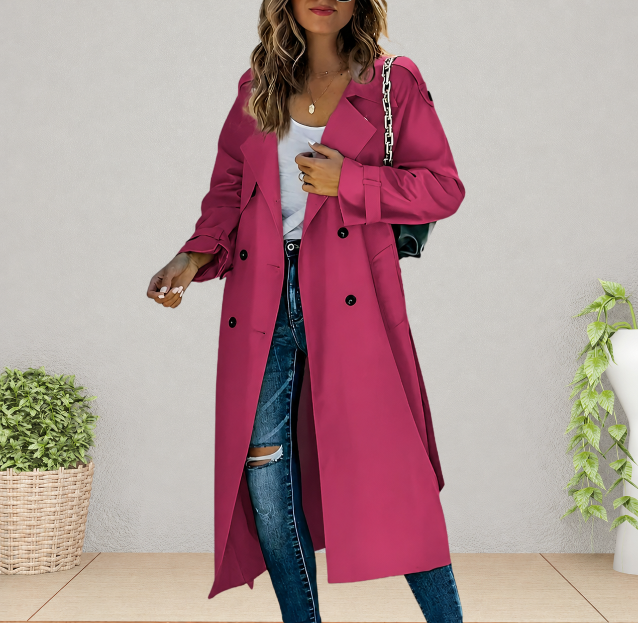 Celia Dames Trenchcoat | Lichtgewicht Polyester, Tijdloze Elegantie