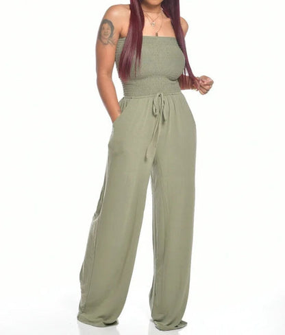 ELODIE – Klassieke Strapless Jumpsuit voor Zomer en Lente