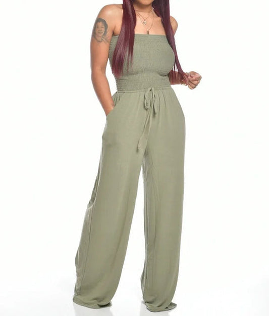 ELODIE – Klassieke Strapless Jumpsuit voor Zomer en Lente