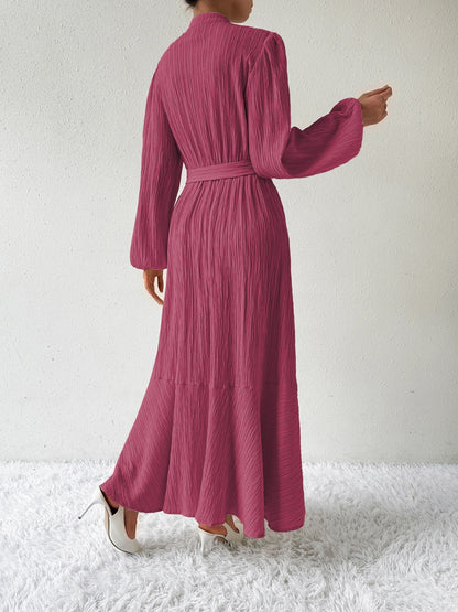 MAUREEN | Jurk met Lange Mouwen en Tailleaccent