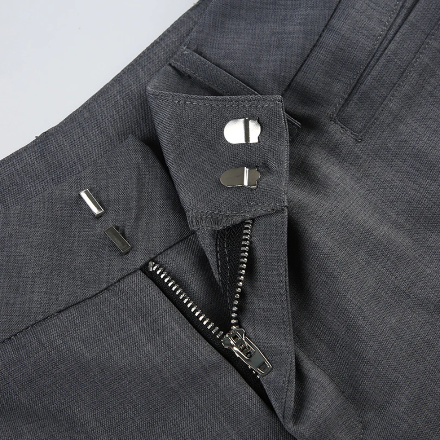 LORENTE | Hoog uitgesneden Elegante Broek met Uitlopende Pijpen