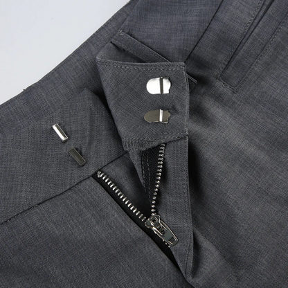 LORENTE | Hoog uitgesneden Elegante Broek met Uitlopende Pijpen