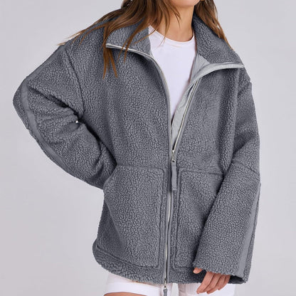 Oversized dames fleece jas | Warme en zachte winterjas van wolblend