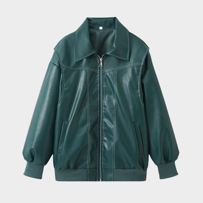 Oversized bomberjack met contrasterende stiksels