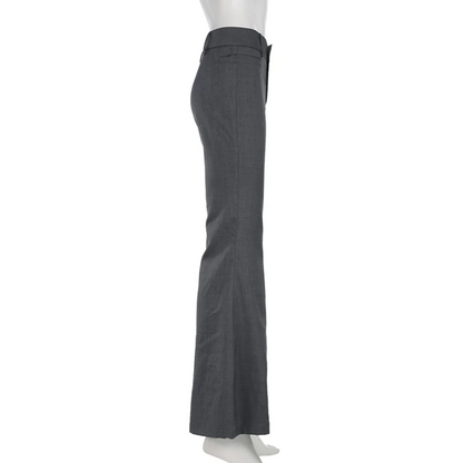 LORENTE | Hoog uitgesneden Elegante Broek met Uitlopende Pijpen