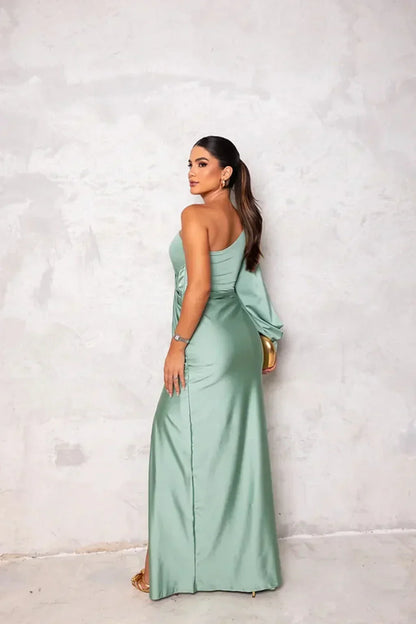 DALINA | One-Shoulder Bruiloftsgast Maxi Jurk met Split
