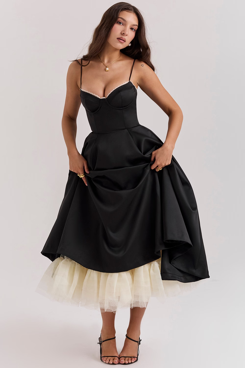 ELIORA | Elegante Midi-Jurk met Tule Rok