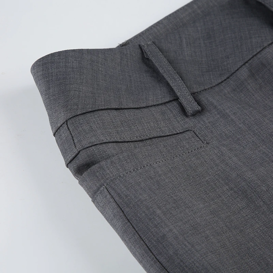 LORENTE | Hoog uitgesneden Elegante Broek met Uitlopende Pijpen