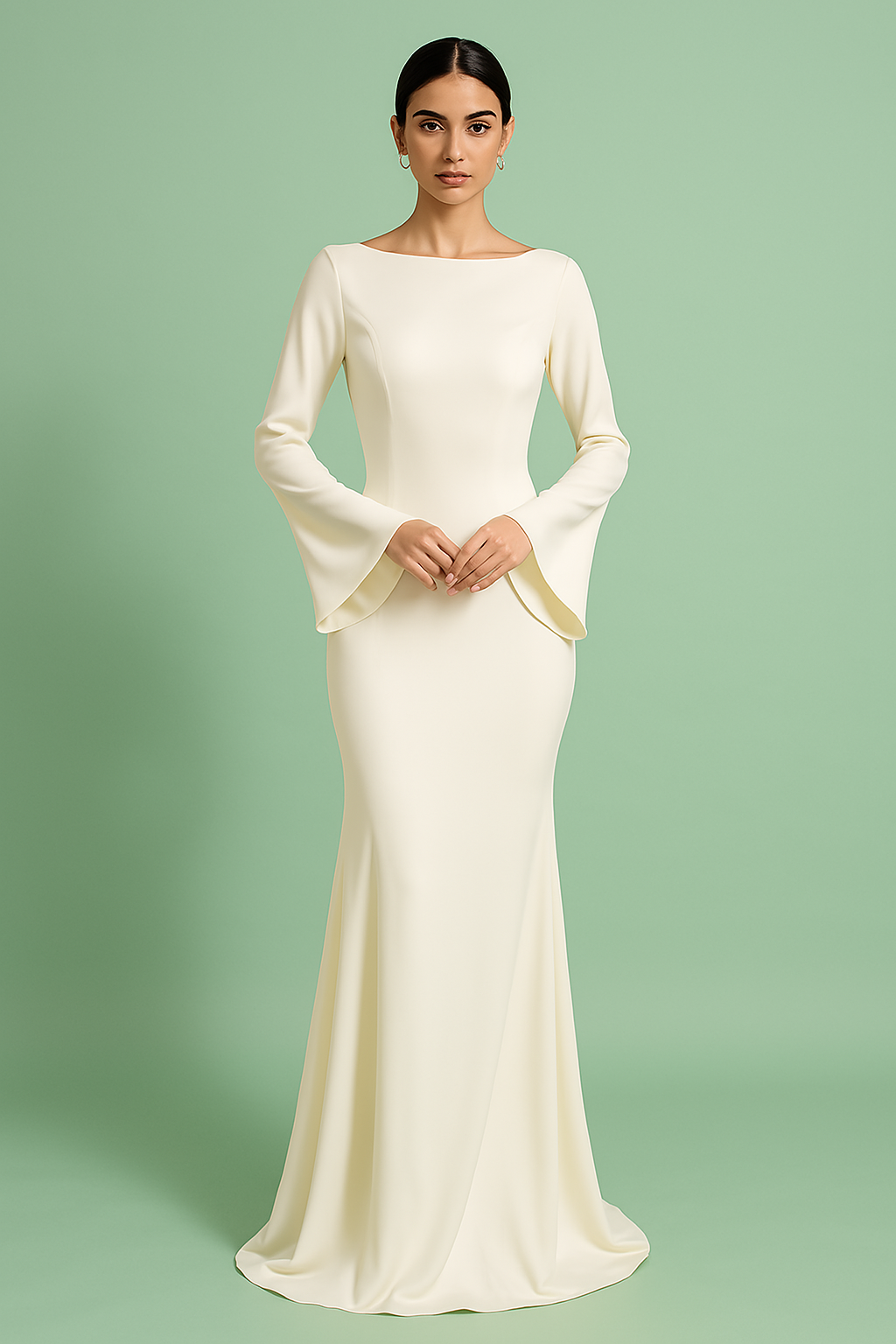 SERAPHINA | Bodycon Maxi-jurk met Lange Mouwen