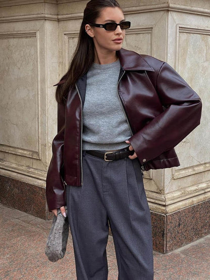 VARESSA | Boxy leren jas – Tijdloze statement outerwear