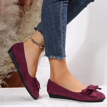 ALÉNIA | Suède ballerina met strikdetail en comfortabele zool 5
