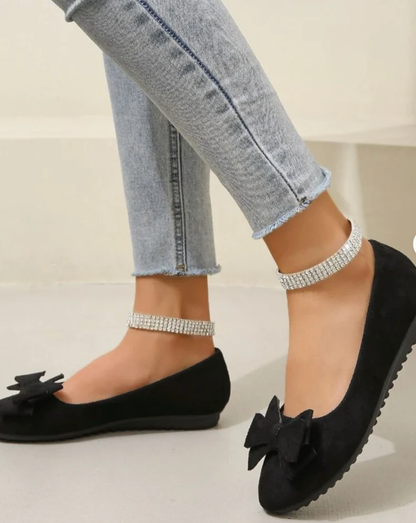 ALÉNIA | Suède ballerina met strikdetail en comfortabele zool 6