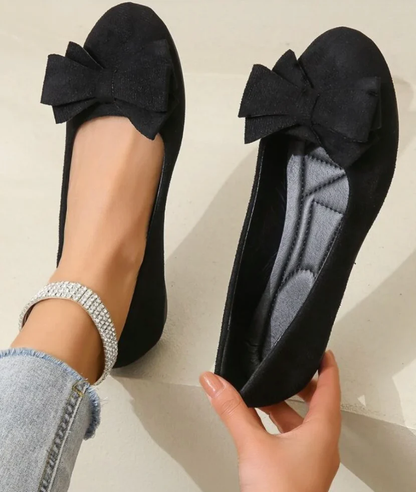 ALÉNIA | Suède ballerina met strikdetail en comfortabele zool 7