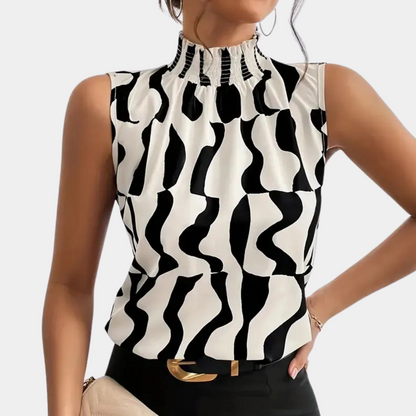 AMARISE | Geraffineerd T-shirt met Hoge Halslijn 1
