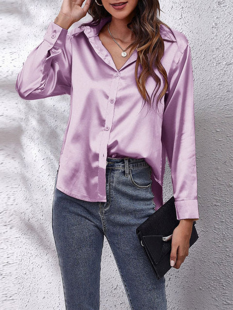 ANA LUIZA | Satijnen Blouse met Luxe Glans & Tijdloze Klasse 0