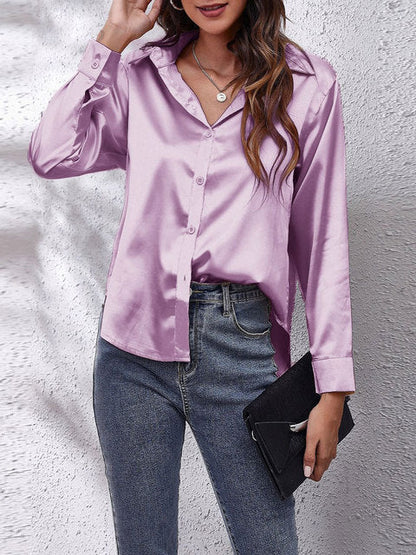 ANA LUIZA | Satijnen Blouse met Luxe Glans & Tijdloze Klasse 0