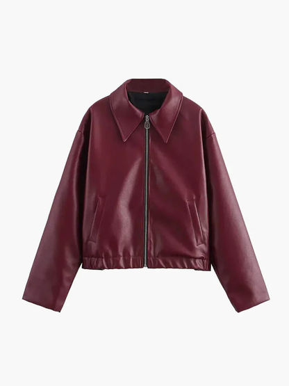 VARESSA | Boxy leren jas – Tijdloze statement outerwear