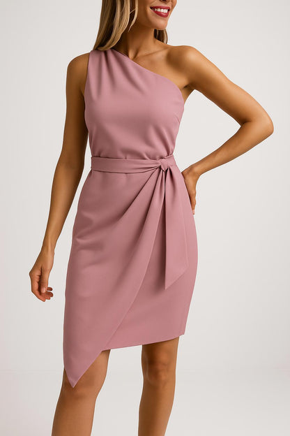 ISABELLA – One-Shoulder Zomerjurk met Tailleband voor Dames