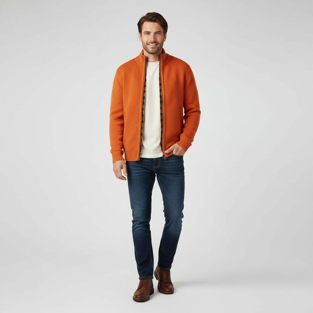 Abe Heren Vest met Rits | Zacht Gebreid, Tijdloos Design 1