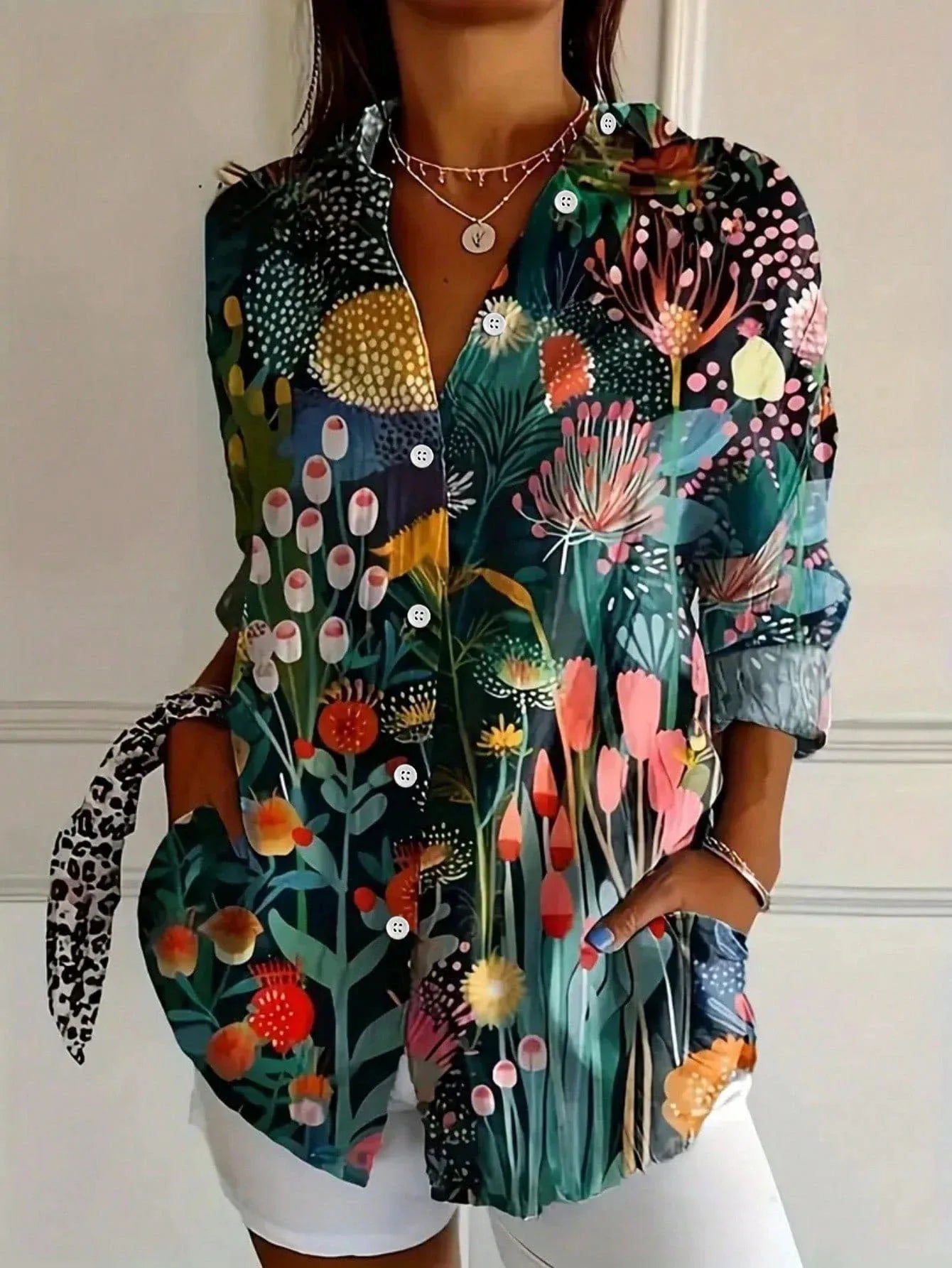 Alicia Dames Blouse | Kleurrijke Bloemenprint, Luchtige Pasvorm 2