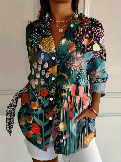 Alicia Dames Blouse | Kleurrijke Bloemenprint, Luchtige Pasvorm 2