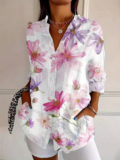 Alicia Dames Blouse | Kleurrijke Bloemenprint, Luchtige Pasvorm 3