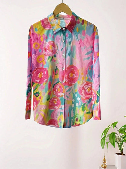 Alicia Dames Blouse | Kleurrijke Bloemenprint, Luchtige Pasvorm 6