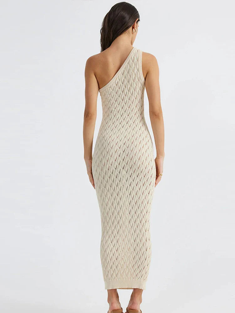 Alira – Asymmetrische Lange Jurk in Sexy Knitlook 2