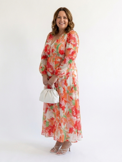 Althea Dames Maxi Jurk | Bloemenprint, Lange Mouwen, Comfortabel 5