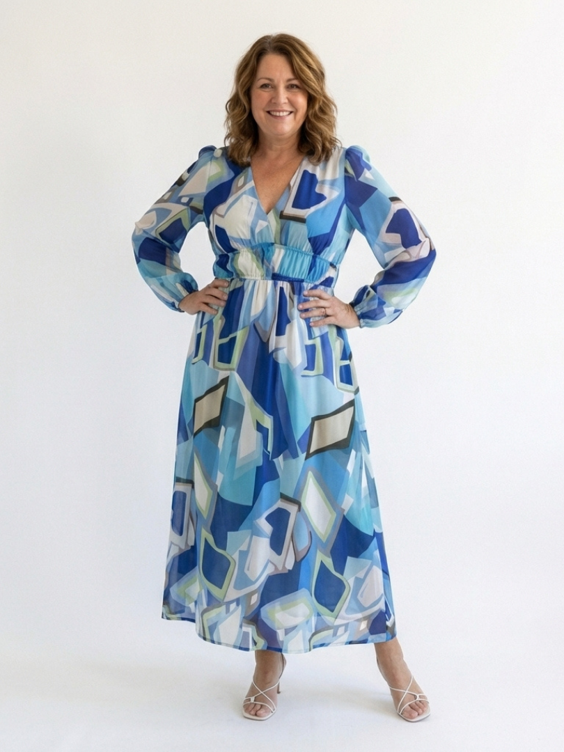 Althea Dames Maxi Jurk | Bloemenprint, Lange Mouwen, Comfortabel 8