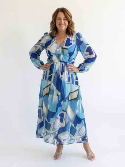 Althea Dames Maxi Jurk | Bloemenprint, Lange Mouwen, Comfortabel 8