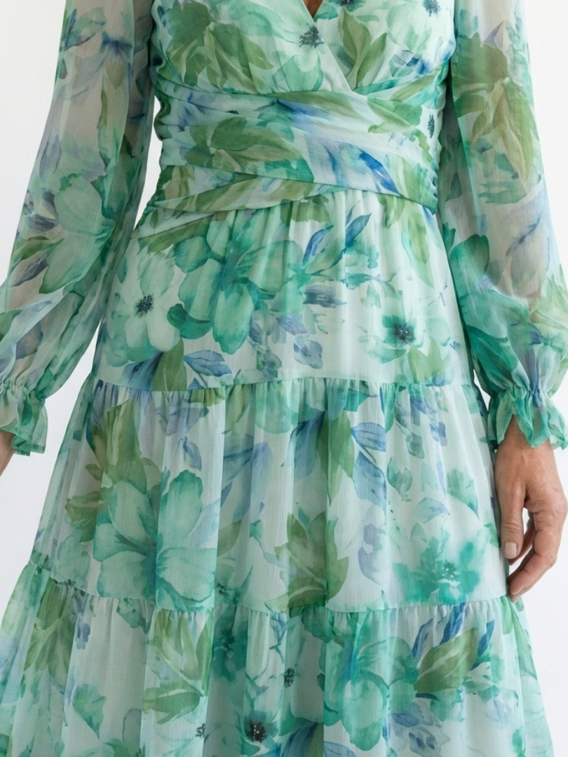Aly Dames Maxi Jurk | Bloemenprint, Lange Mouwen, Lichtgewicht 1