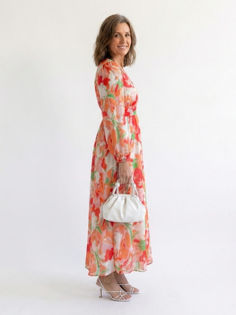Aly Dames Maxi Jurk | Bloemenprint, Lange Mouwen, Lichtgewicht 6