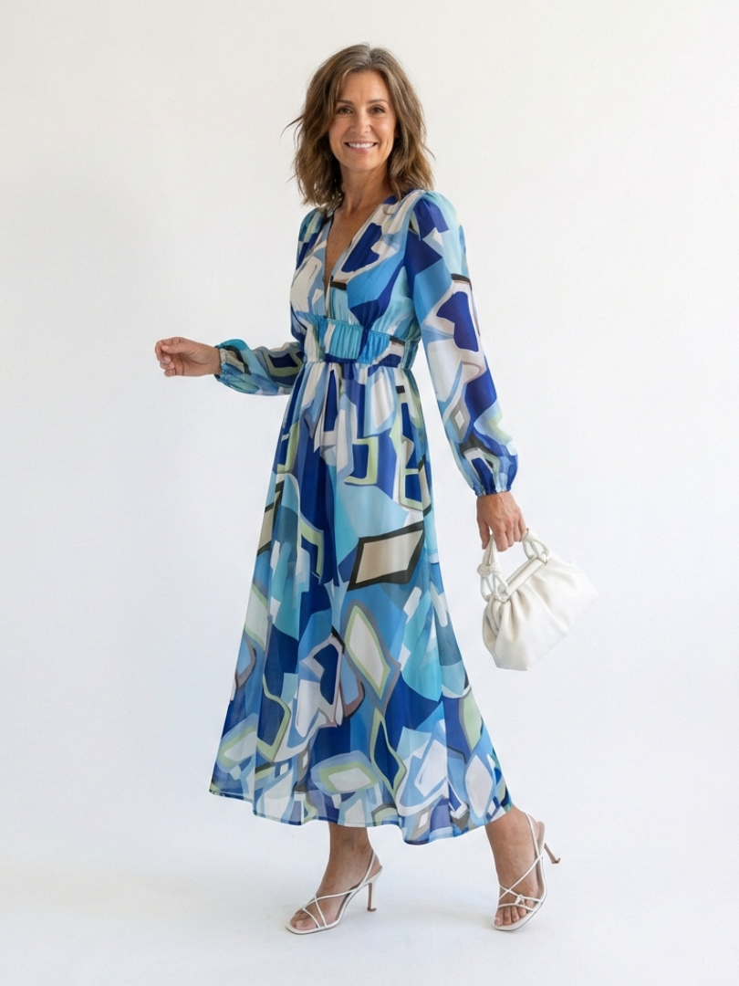 Aly Dames Maxi Jurk | Bloemenprint, Lange Mouwen, Lichtgewicht 7