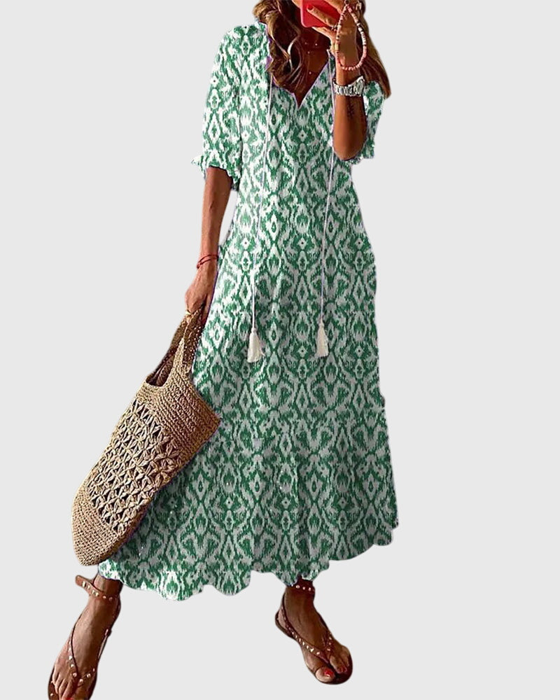 Amara Dames Zomerjurk | Bohemian Vintage Stijl, Lichtgewicht Katoen 1