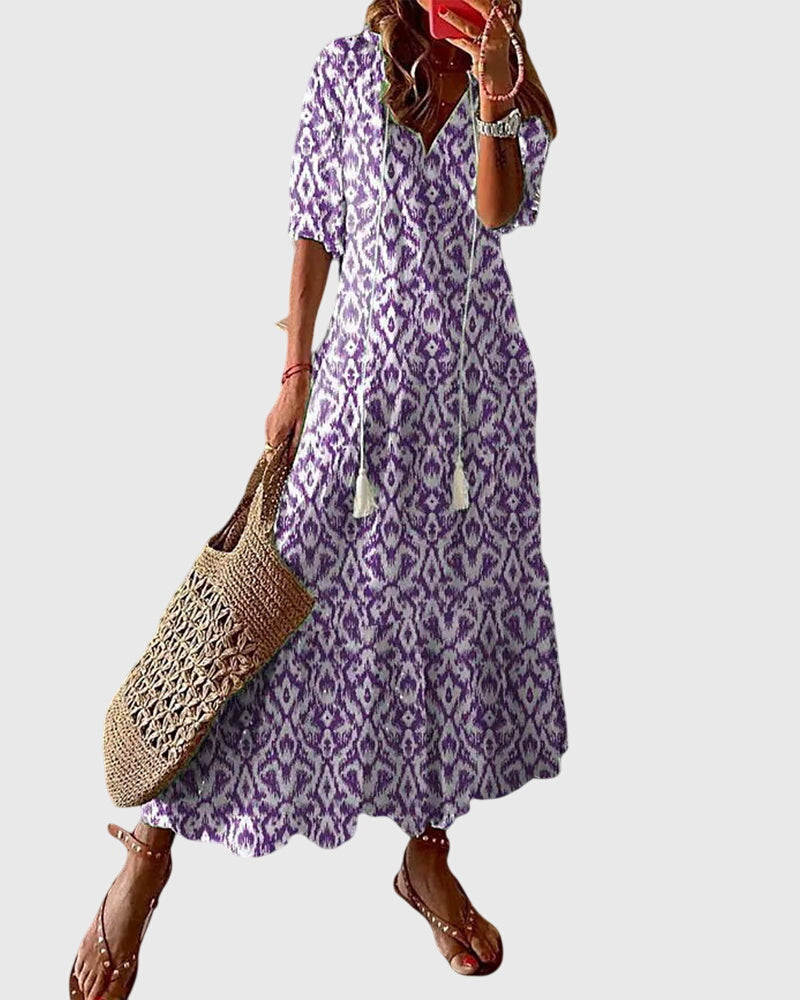 Amara Dames Zomerjurk | Bohemian Vintage Stijl, Lichtgewicht Katoen 2