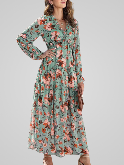 Noémie | Elegante Wilde Maxi Jurk Voor Dames